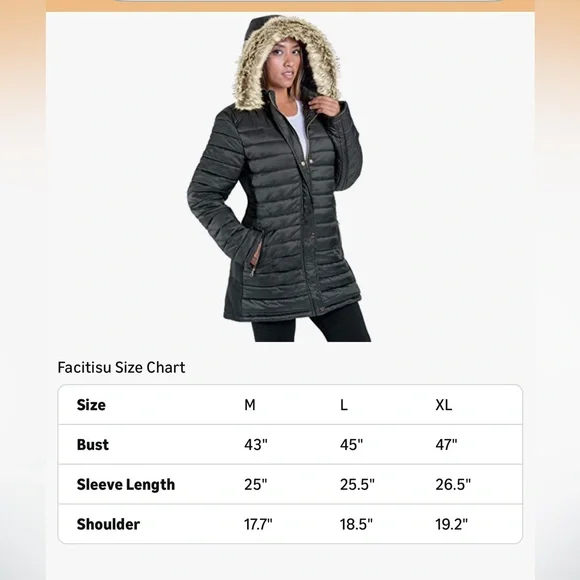 Women's Quilted Hooded Jacket with Faux Fur Trim NWOT - Picture 5 of 5